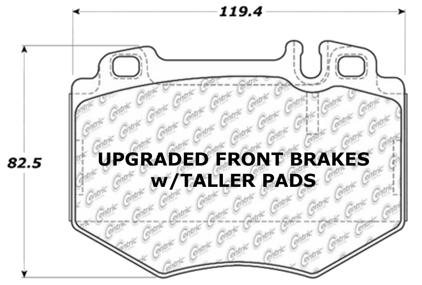Upgraded Front Brakes<br><small>D985 Front Pad Shape